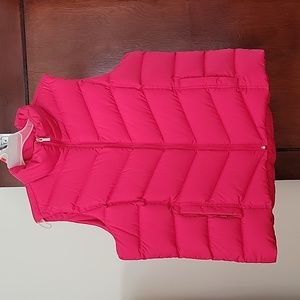 Women's pink LANDS END puffer vest 1X